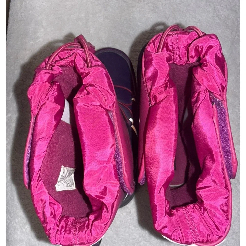 Land's End Little Girl Snow Flurry Boots Pull On Pink Youth‎ Size 2 Insulated